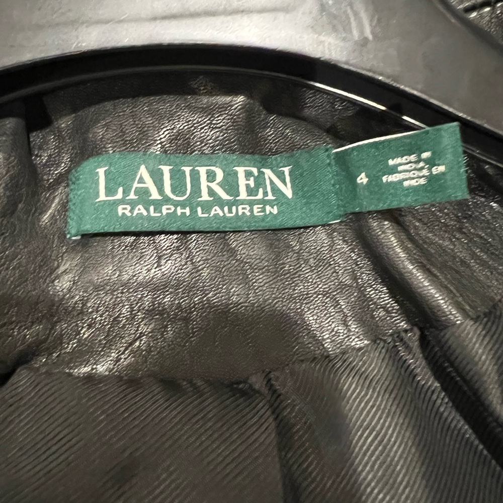 Lauren Ralph Lauren Black Leather Jacket - Picture 2 of 5